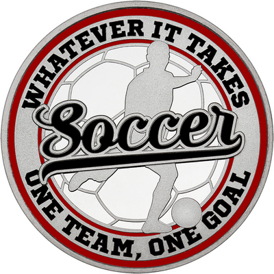 Black "Soccer" with Maroon Outer Circular Borders